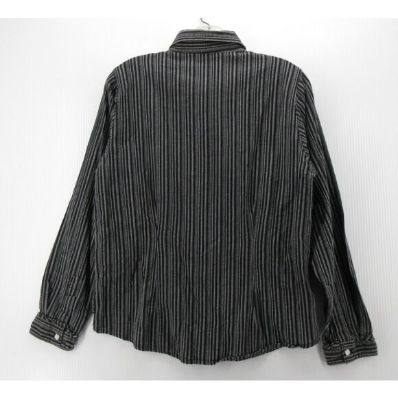 Woolrich Top Medium Shirt Button Up Striped Classic Preppy Cotton - Picture 7 of 11